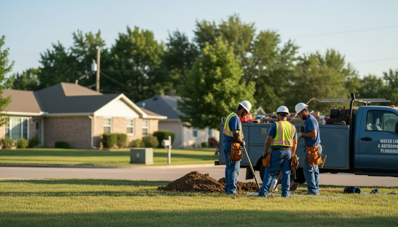 Residential water line and bathroom plumbing service in Joice, IA